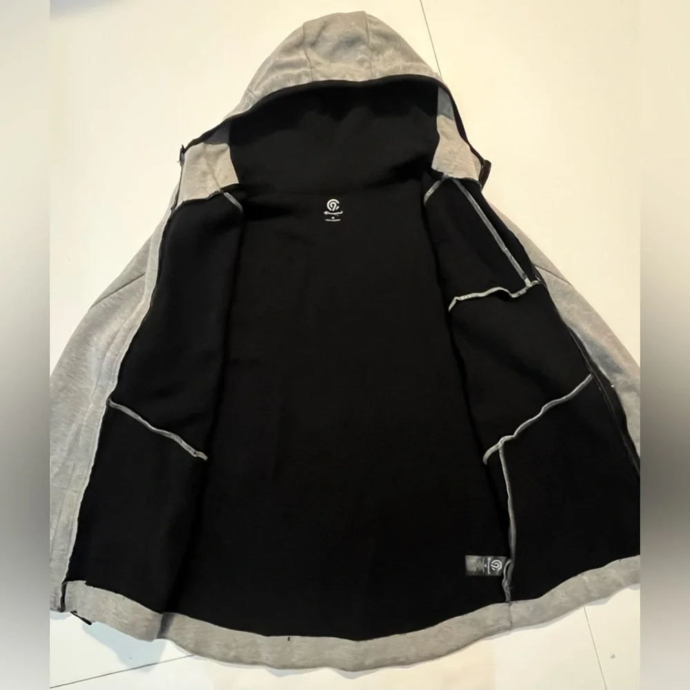 Champion Gray Hooded Jacket with Black Accents Women’s Size Medium - Picture 12 of 16